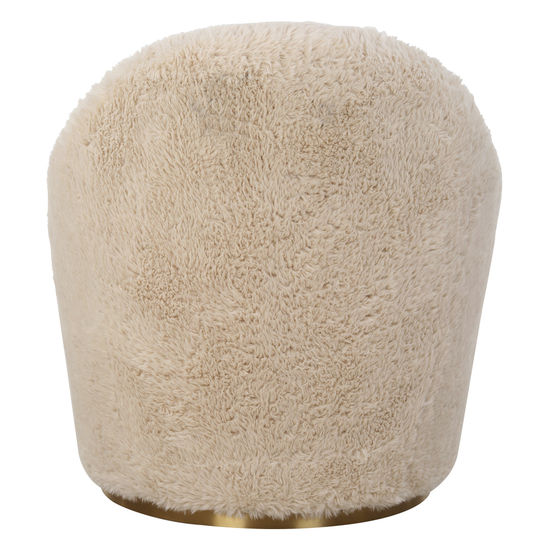 American Home Furniture | Uttermost - Crue Sheepskin Swivel Chair