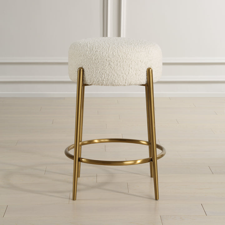 American Home Furniture | Uttermost - Arles Brass Counter Stool