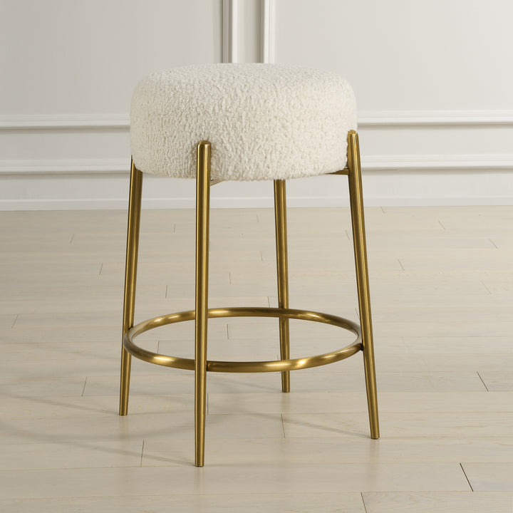 American Home Furniture | Uttermost - Arles Brass Counter Stool