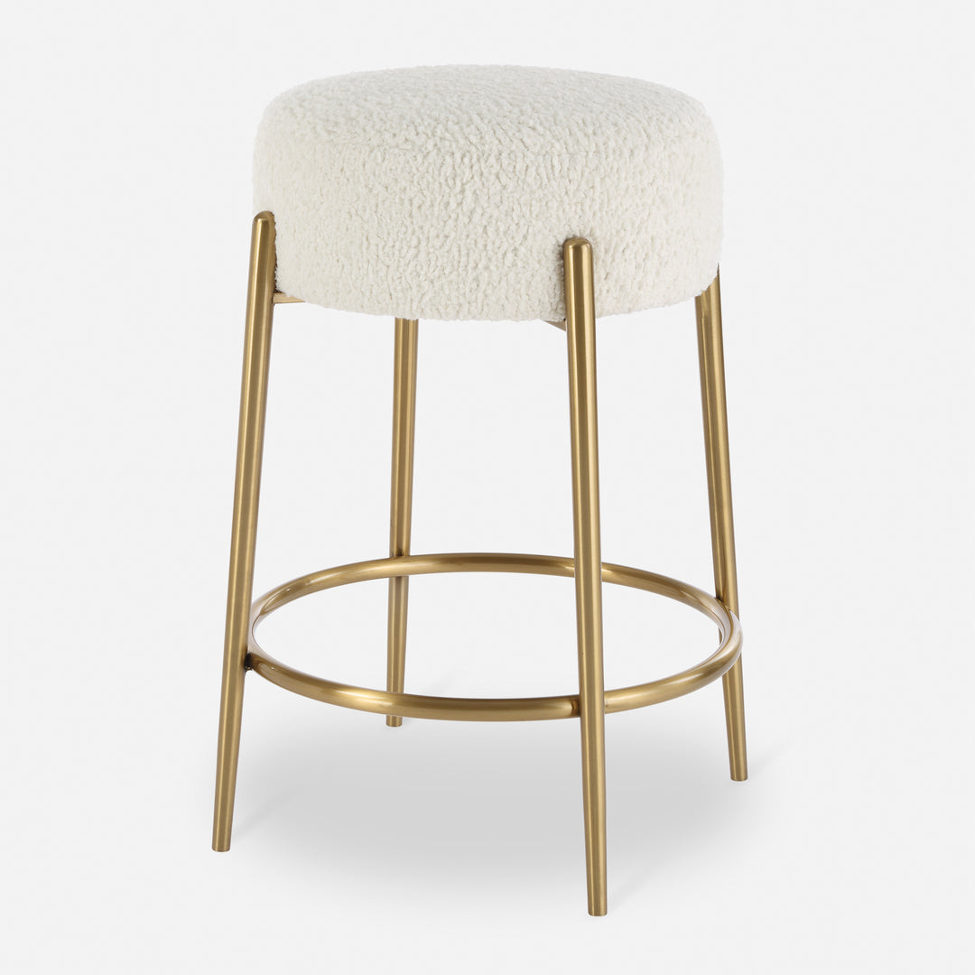 American Home Furniture | Uttermost - Arles Brass Counter Stool