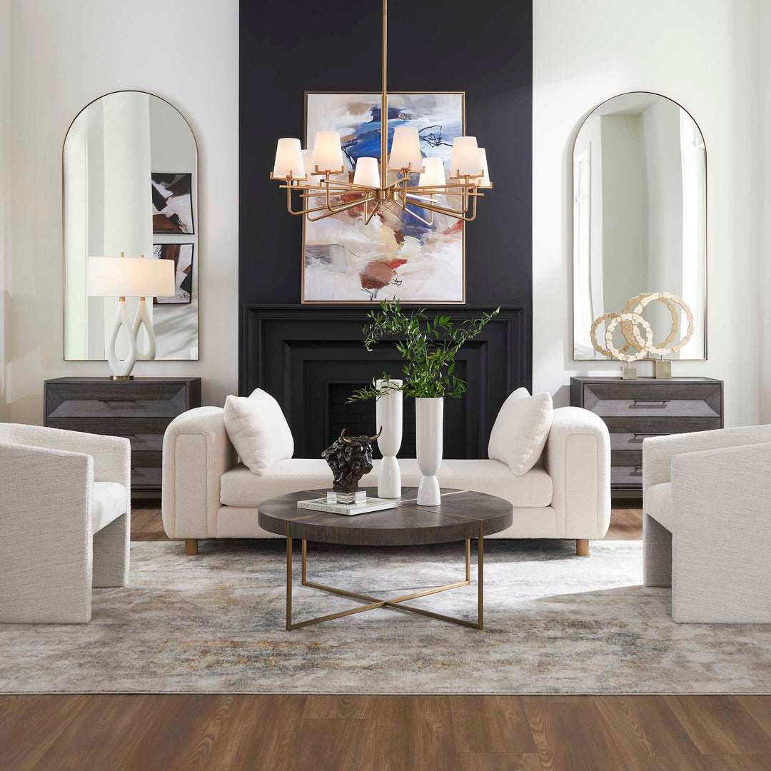 American Home Furniture Uttermost Repose Oversized Ivory Bench