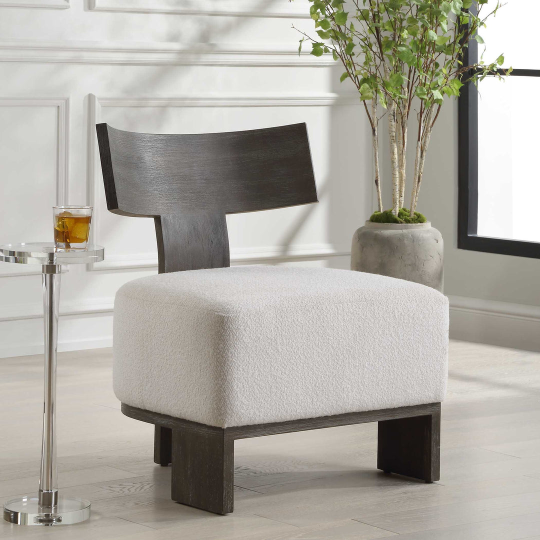 American Home Furniture Uttermost Finlay Dark Walnut Accent Chair