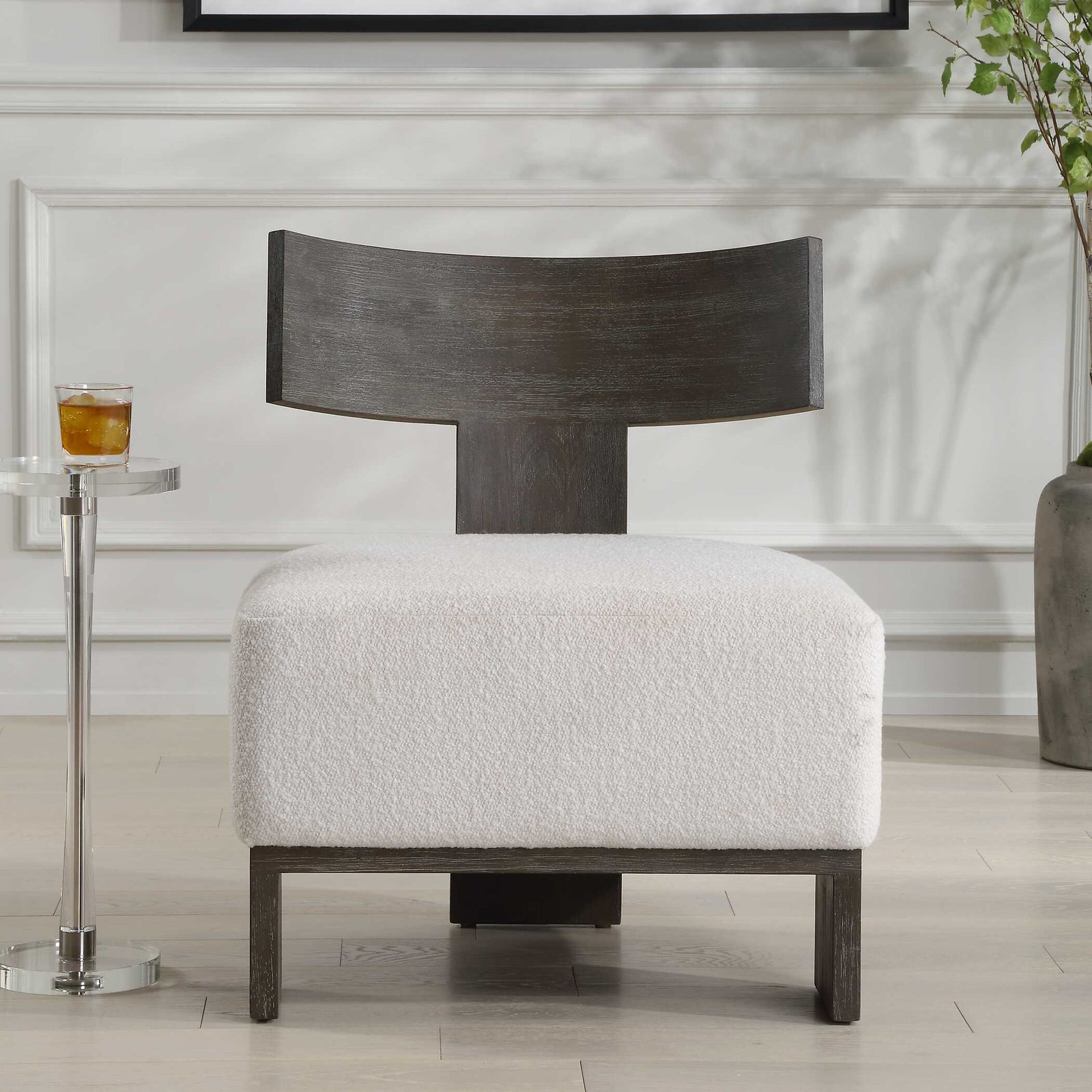 American Home Furniture Uttermost Finlay Dark Walnut Accent Chair
