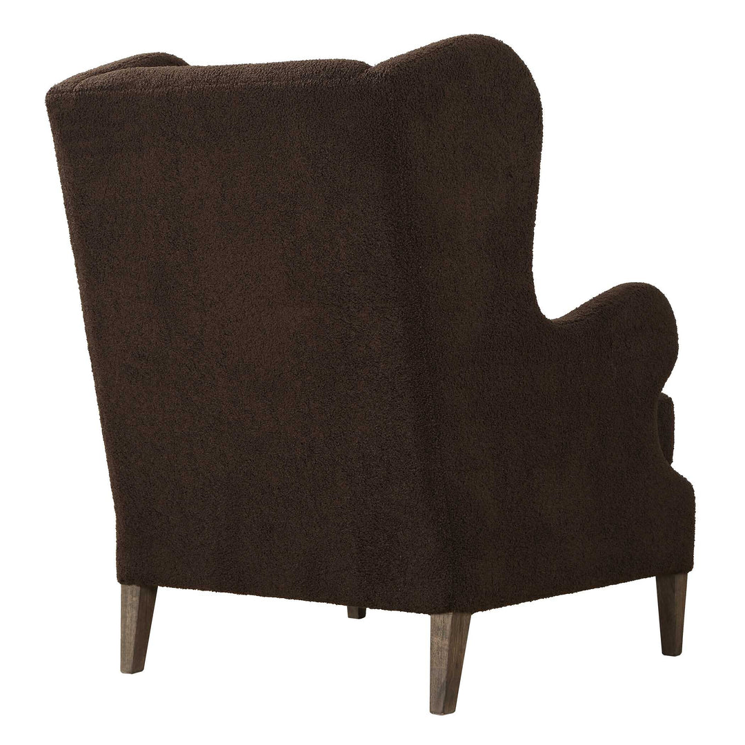 American Home Furniture Uttermost Serpentine Brown Fabric Accent Chair