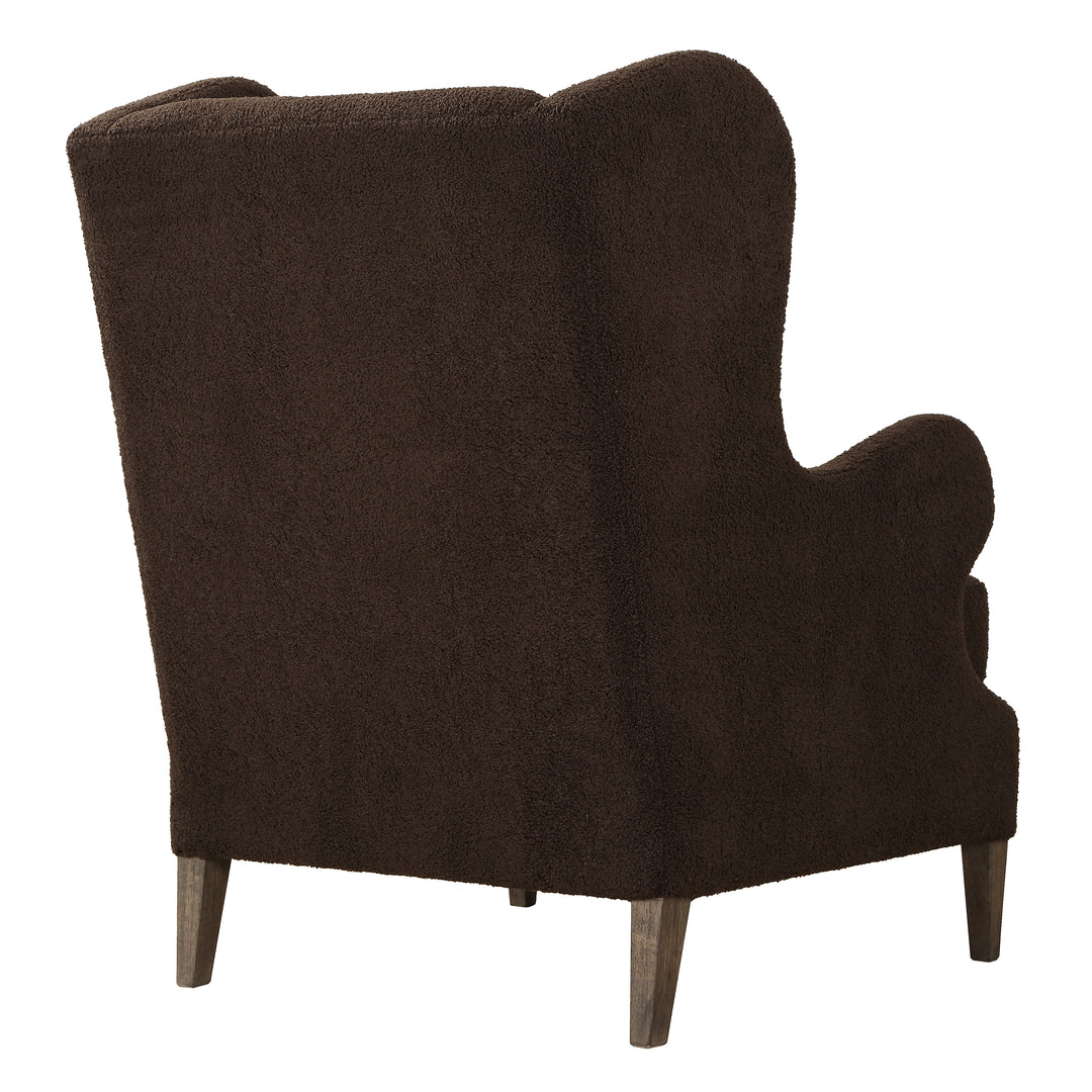 American Home Furniture | Uttermost - Serpentine Brown Fabric Accent Chair