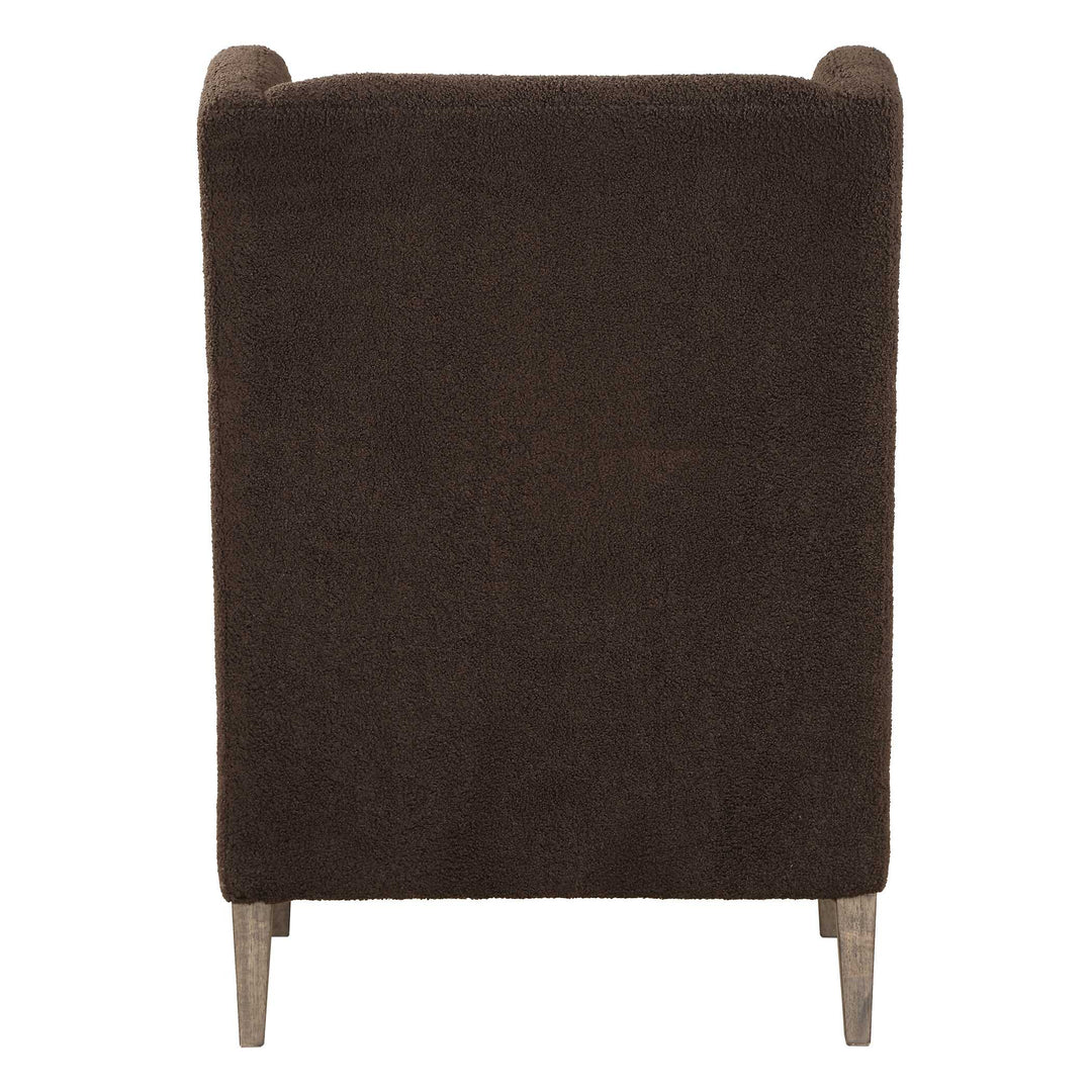 American Home Furniture Uttermost Serpentine Brown Fabric Accent Chair