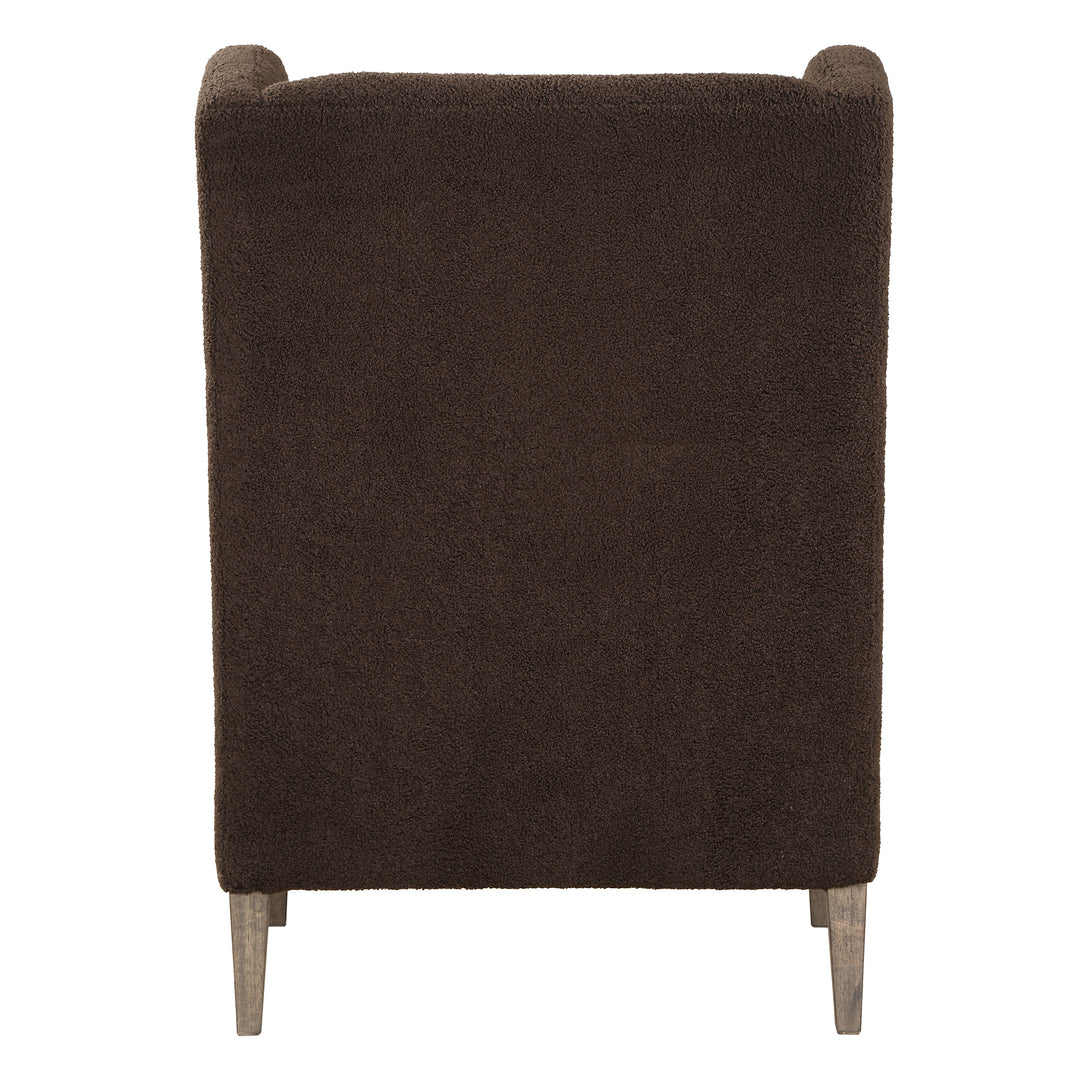 American Home Furniture | Uttermost - Serpentine Brown Fabric Accent Chair