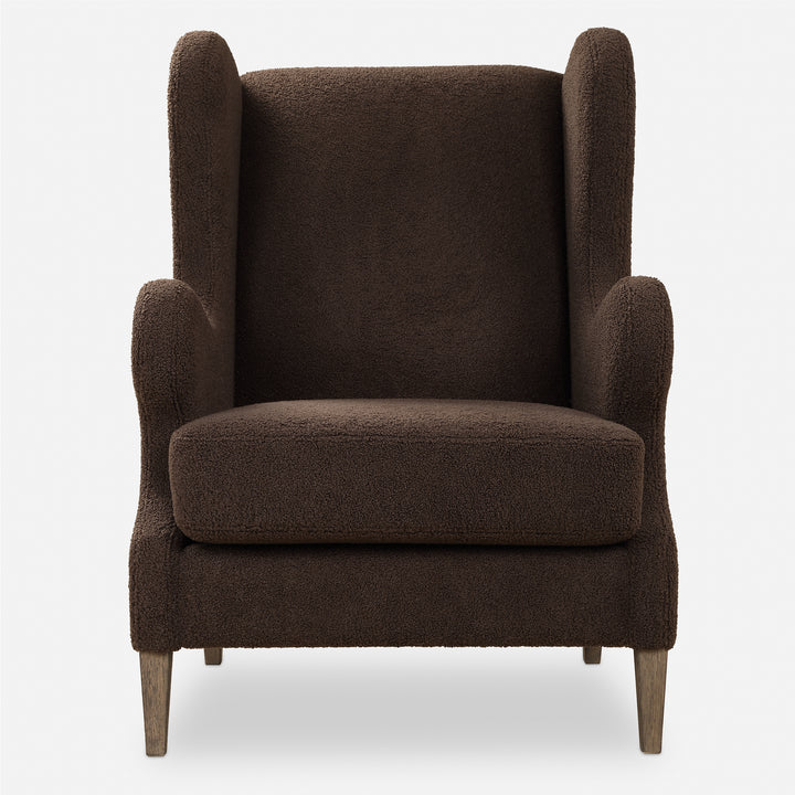 American Home Furniture | Uttermost - Serpentine Brown Fabric Accent Chair