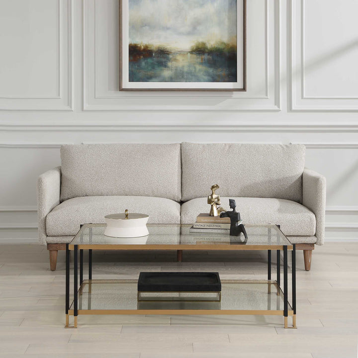 American Home Furniture Uttermost Kentmore Glass Coffee Table