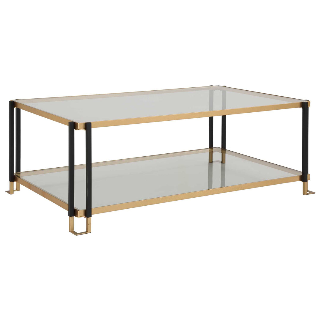 American Home Furniture Uttermost Kentmore Glass Coffee Table