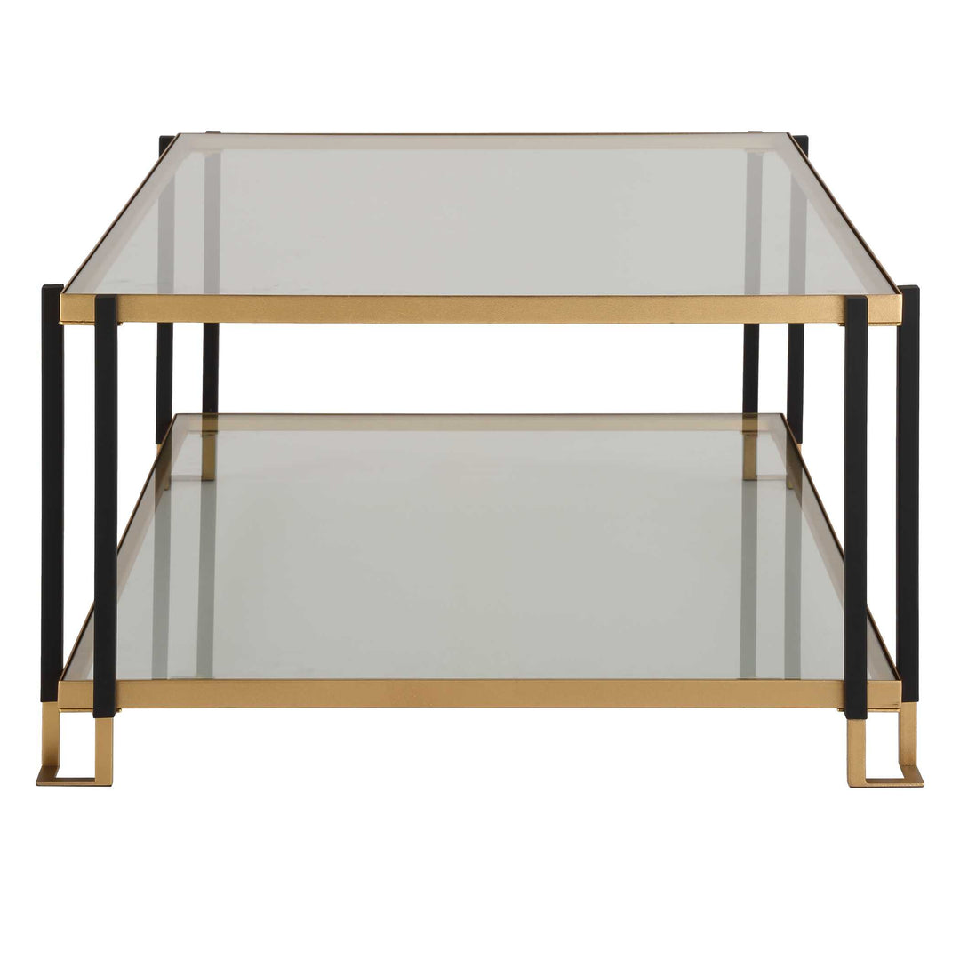 American Home Furniture Uttermost Kentmore Glass Coffee Table