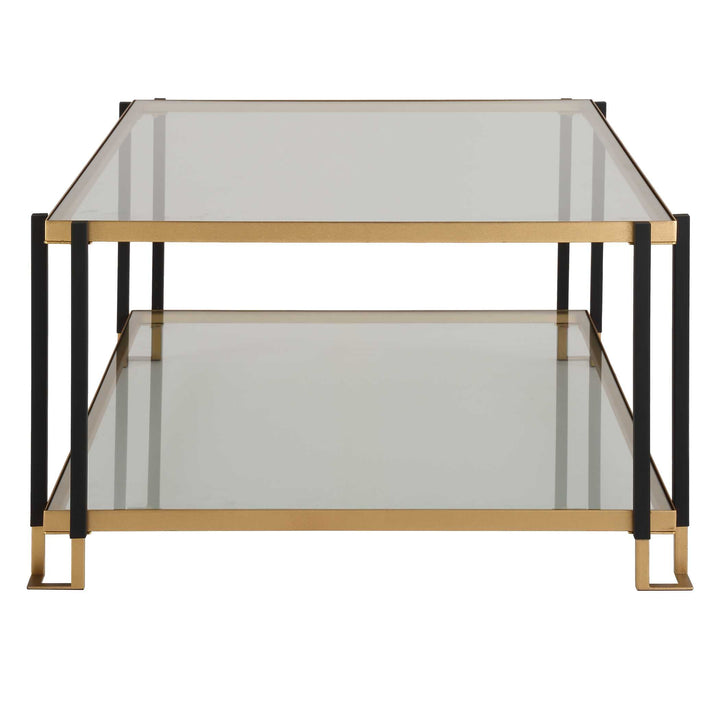 American Home Furniture Uttermost Kentmore Glass Coffee Table