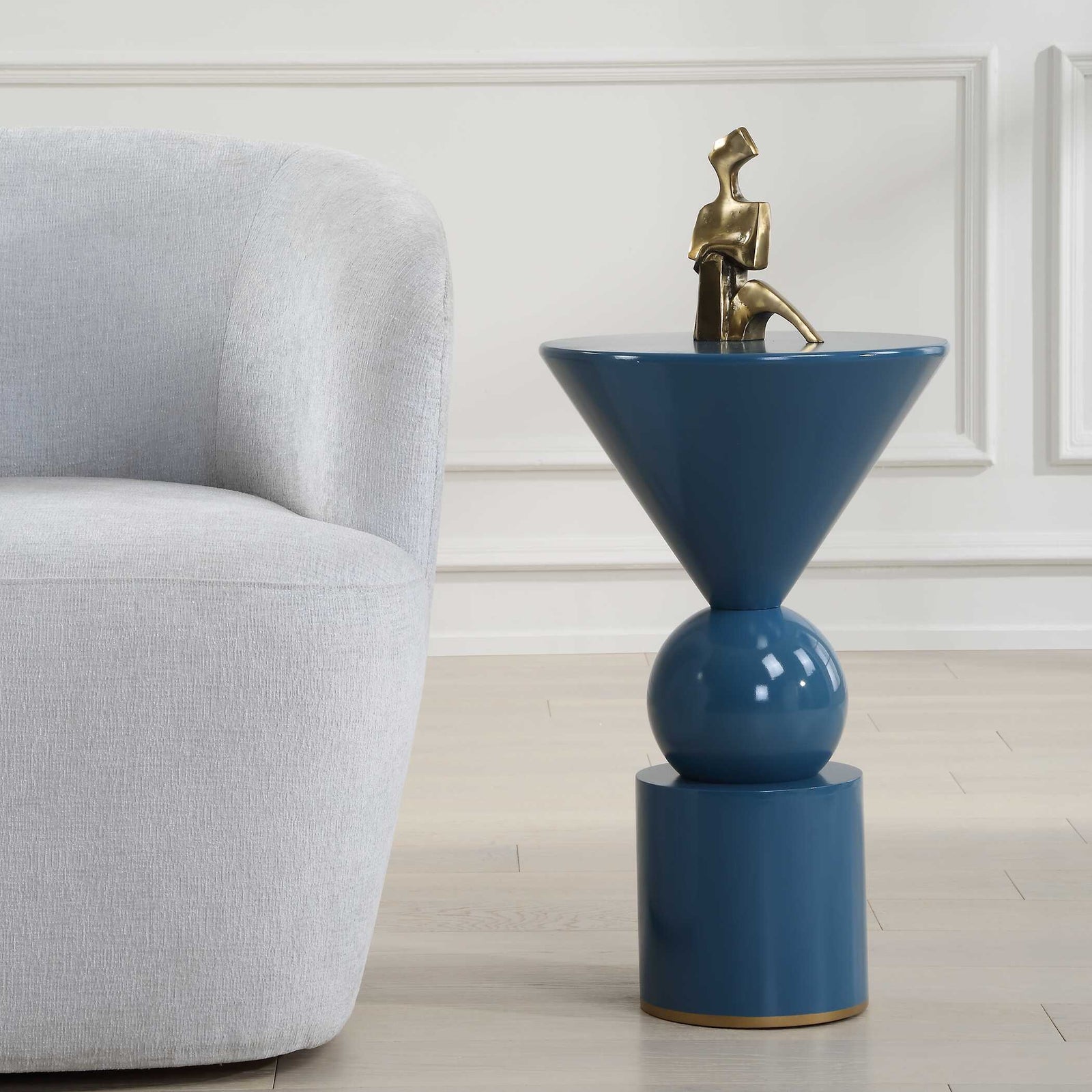 American Home Furniture Uttermost Trig Blue Accent Table