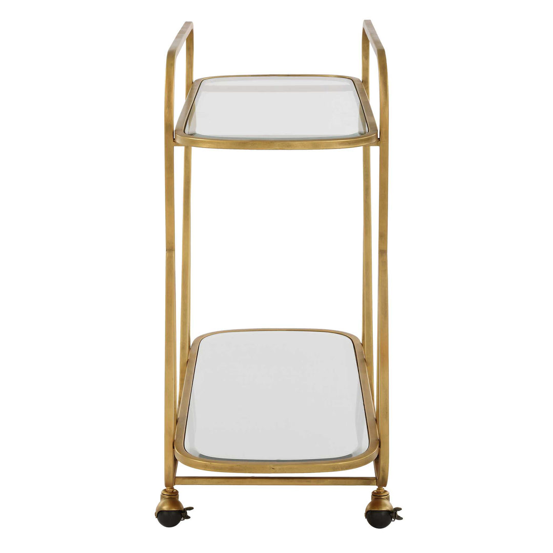American Home Furniture Uttermost Swain Brass Serving Cart