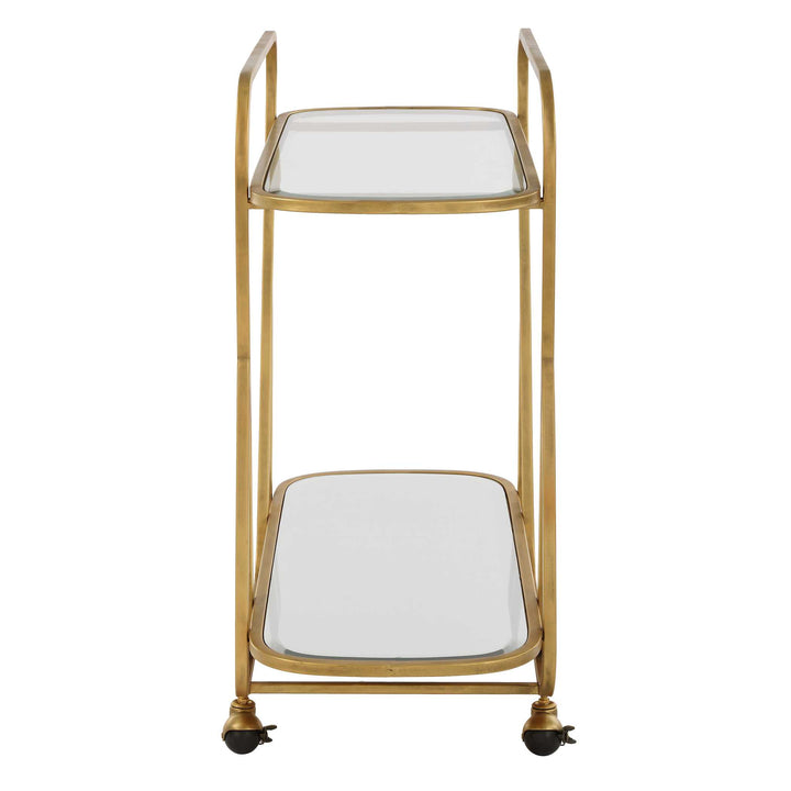 American Home Furniture Uttermost Swain Brass Serving Cart