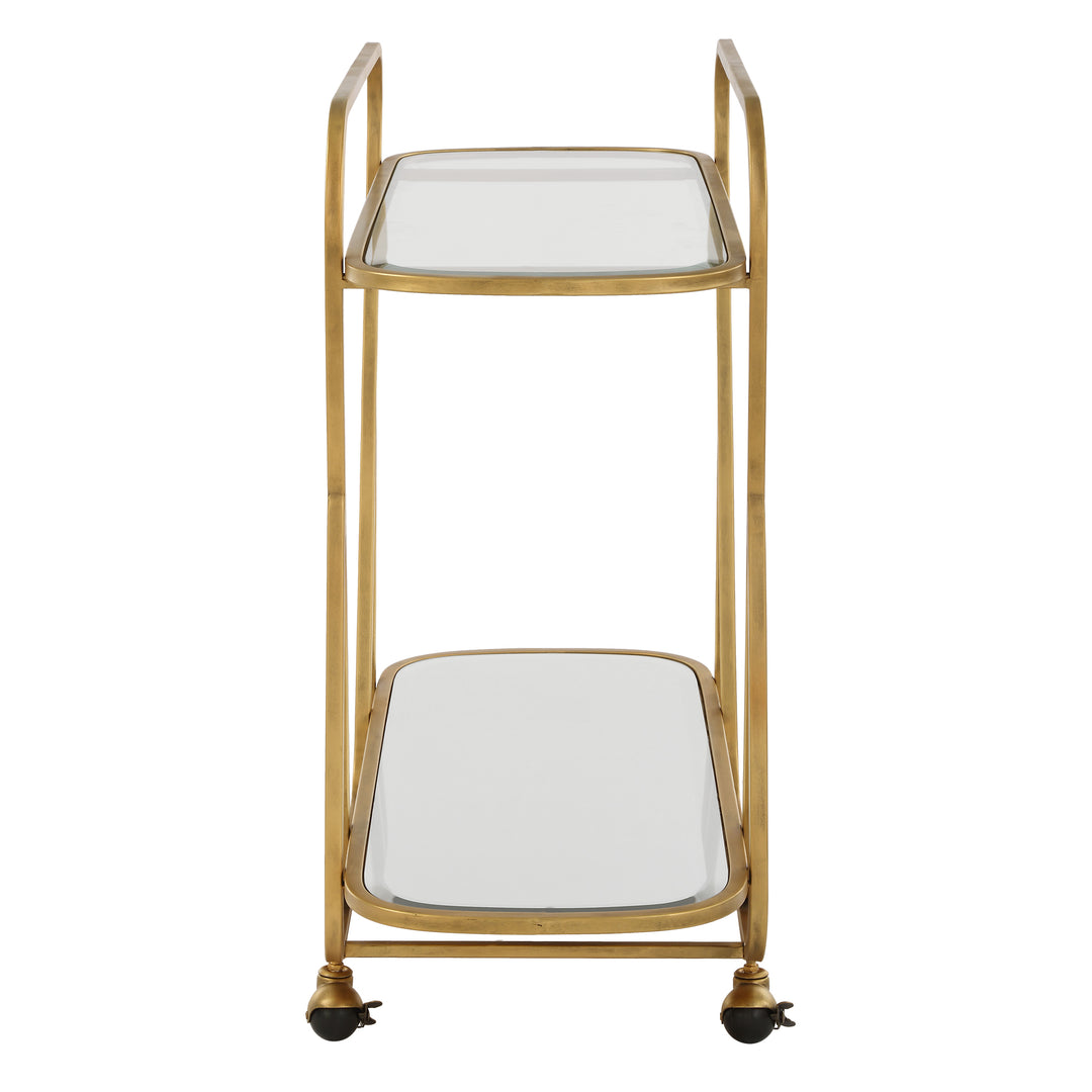 American Home Furniture | Uttermost - Swain Brass Serving Cart