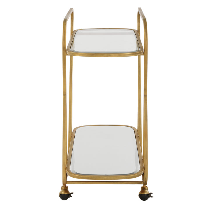 American Home Furniture | Uttermost - Swain Brass Serving Cart