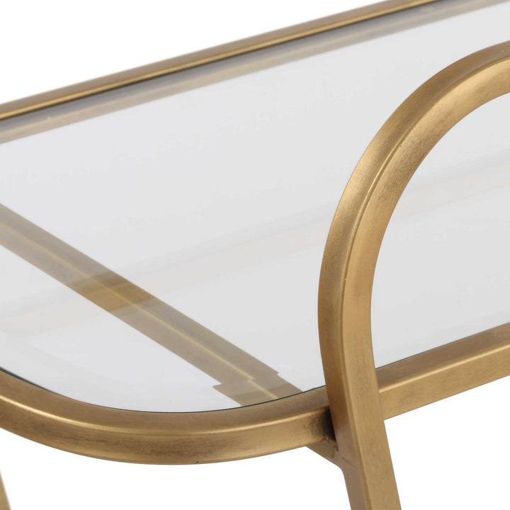 American Home Furniture Uttermost Swain Brass Serving Cart