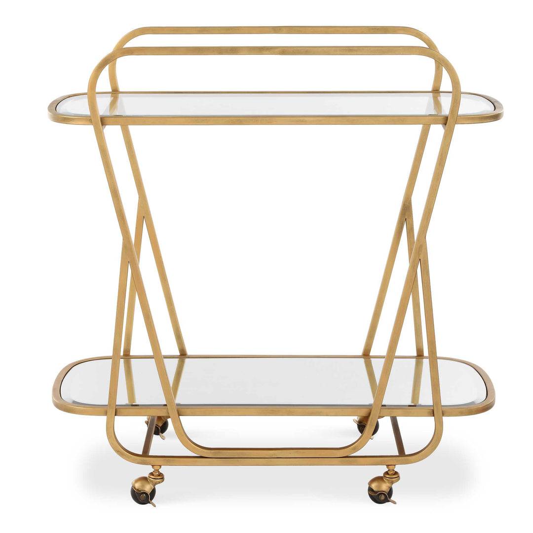 American Home Furniture Uttermost Swain Brass Serving Cart