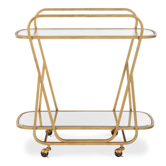 American Home Furniture Uttermost Swain Brass Serving Cart