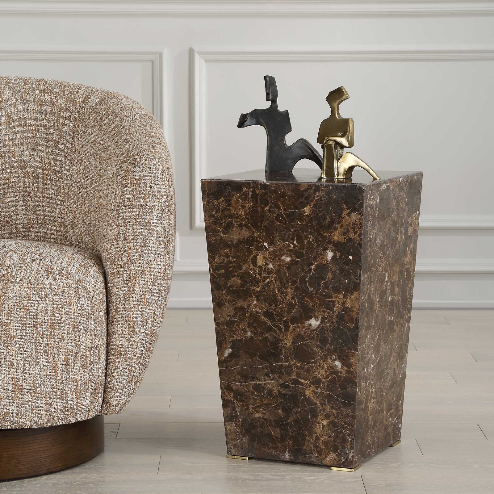 American Home Furniture Uttermost Poe Marble Accent Table