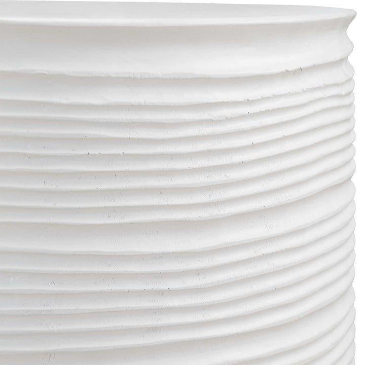 American Home Furniture Uttermost Borderline White Drum Table