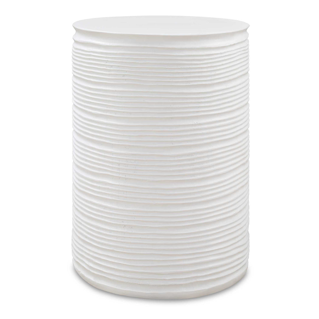 American Home Furniture Uttermost Borderline White Drum Table