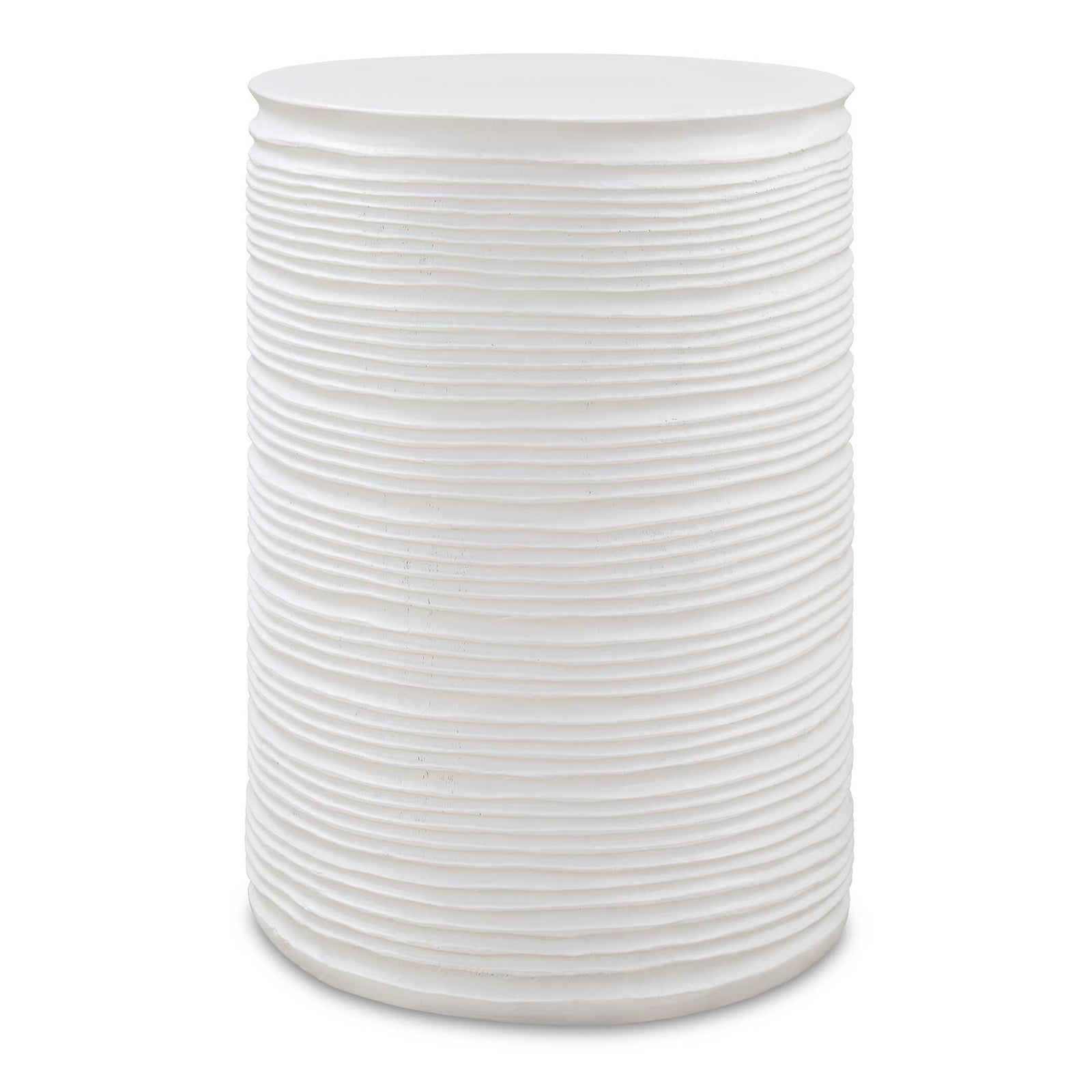American Home Furniture Uttermost Borderline White Drum Table