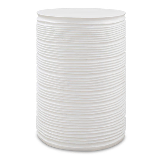 American Home Furniture Uttermost Borderline White Drum Table