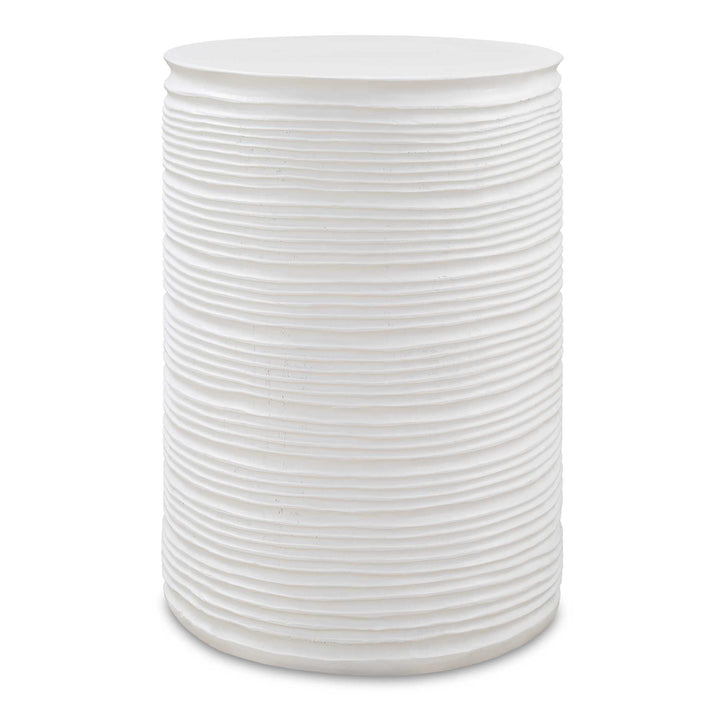 American Home Furniture Uttermost Borderline White Drum Table