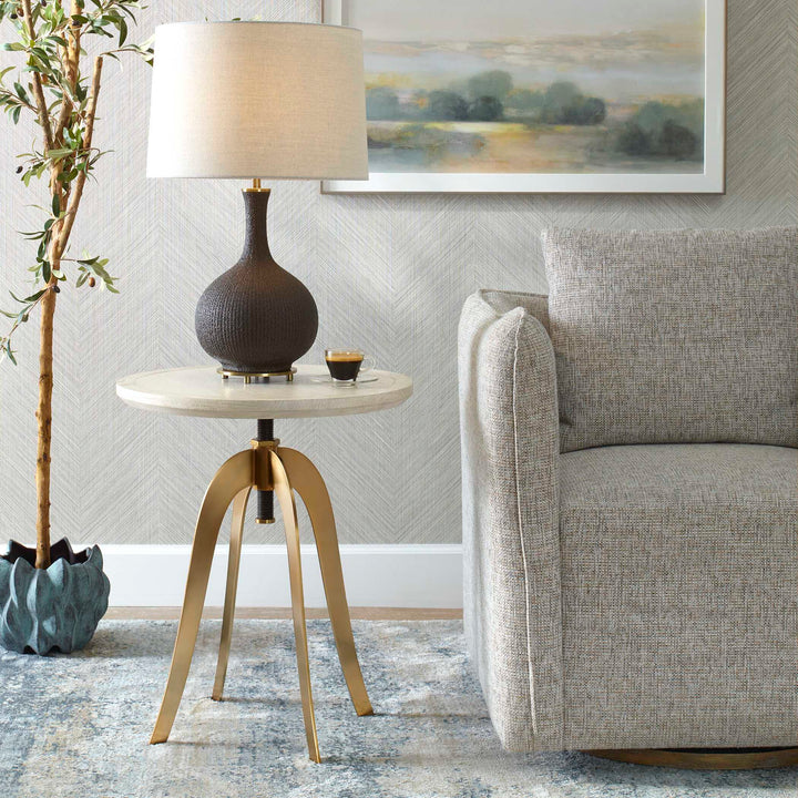 American Home Furniture Uttermost Alice Oak Adjustable Accent Table