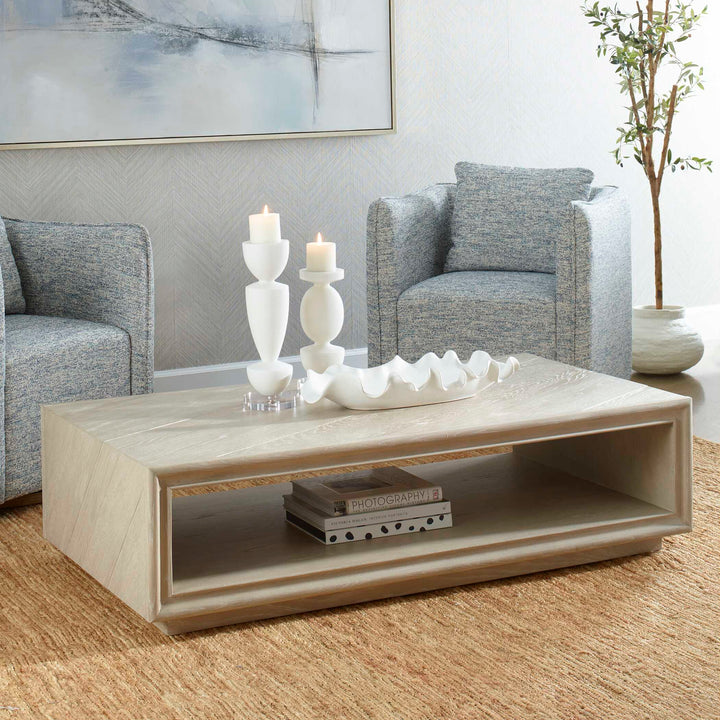 American Home Furniture Uttermost Prism Light Oak Coffee Table