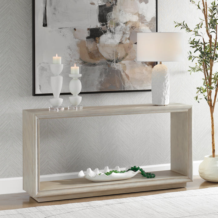 American Home Furniture | Uttermost - Prism Light Oak Console Table