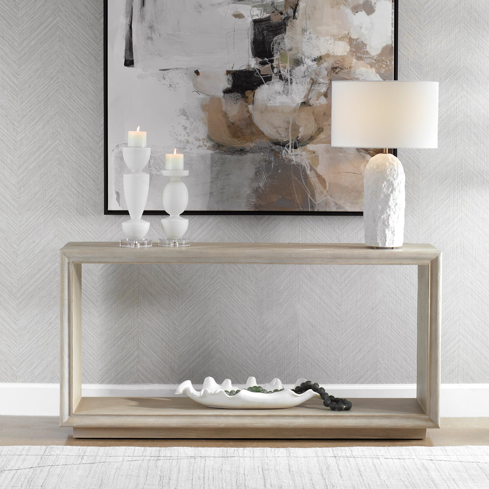 American Home Furniture | Uttermost - Prism Light Oak Console Table