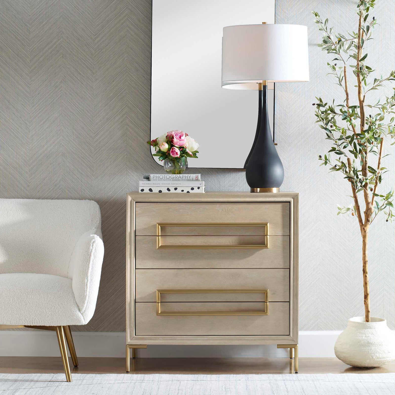 American Home Furniture Uttermost Alessia Light Oak Accent Drawers