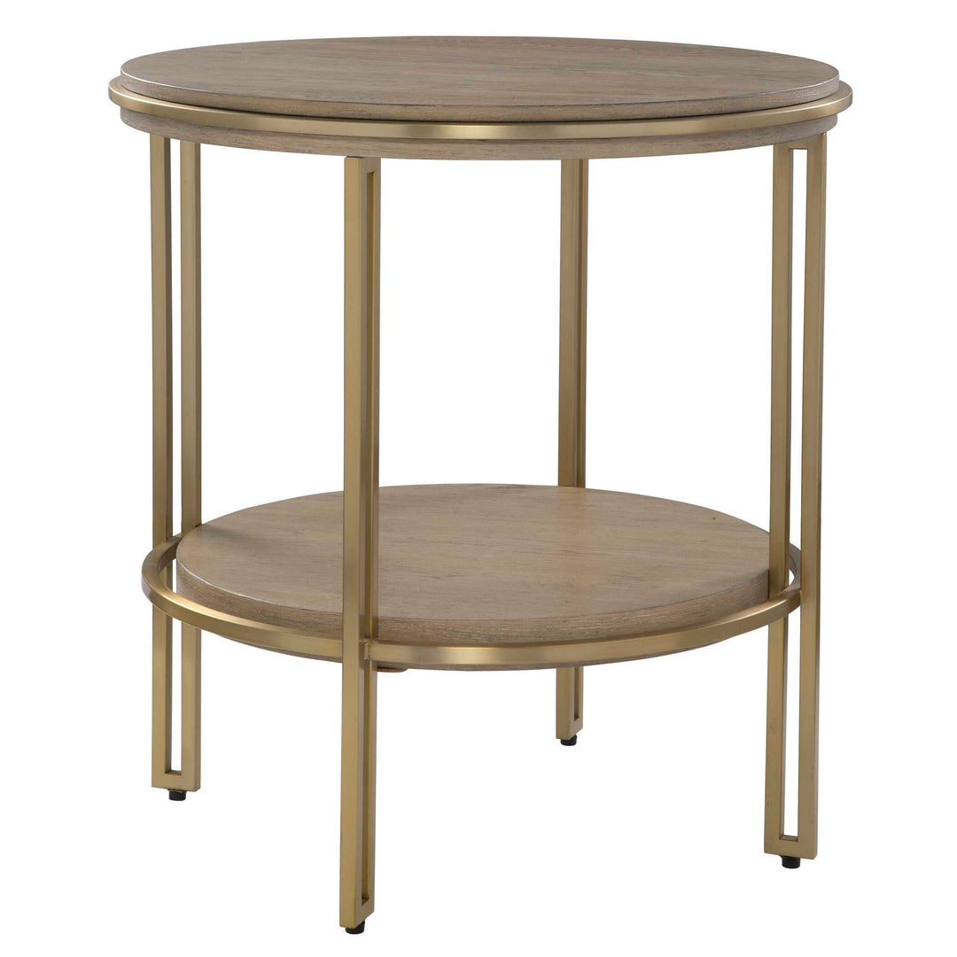 American Home Furniture Uttermost Elise Round Brass Side Table
