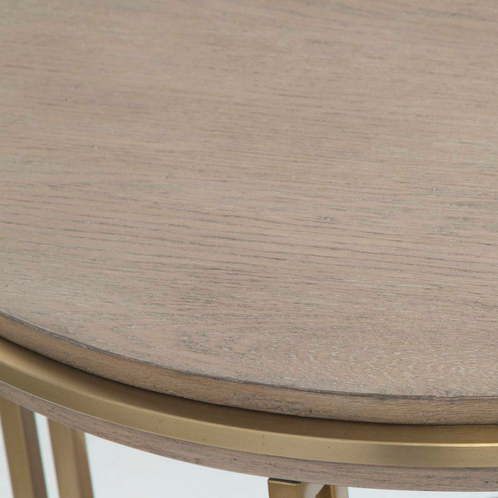 American Home Furniture Uttermost Elise Round Brass Side Table