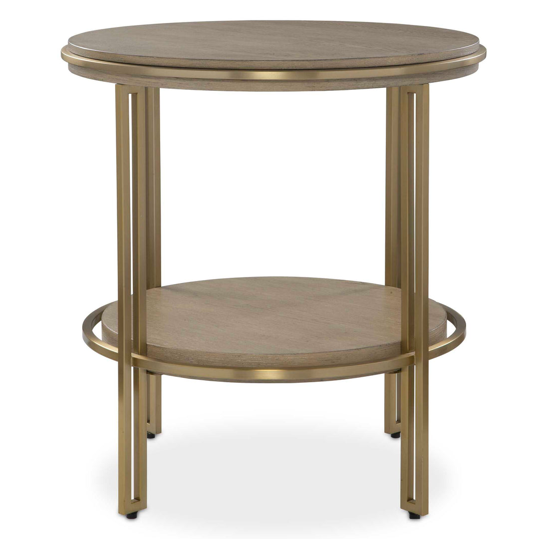 American Home Furniture Uttermost Elise Round Brass Side Table