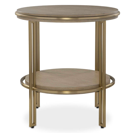 American Home Furniture Uttermost Elise Round Brass Side Table