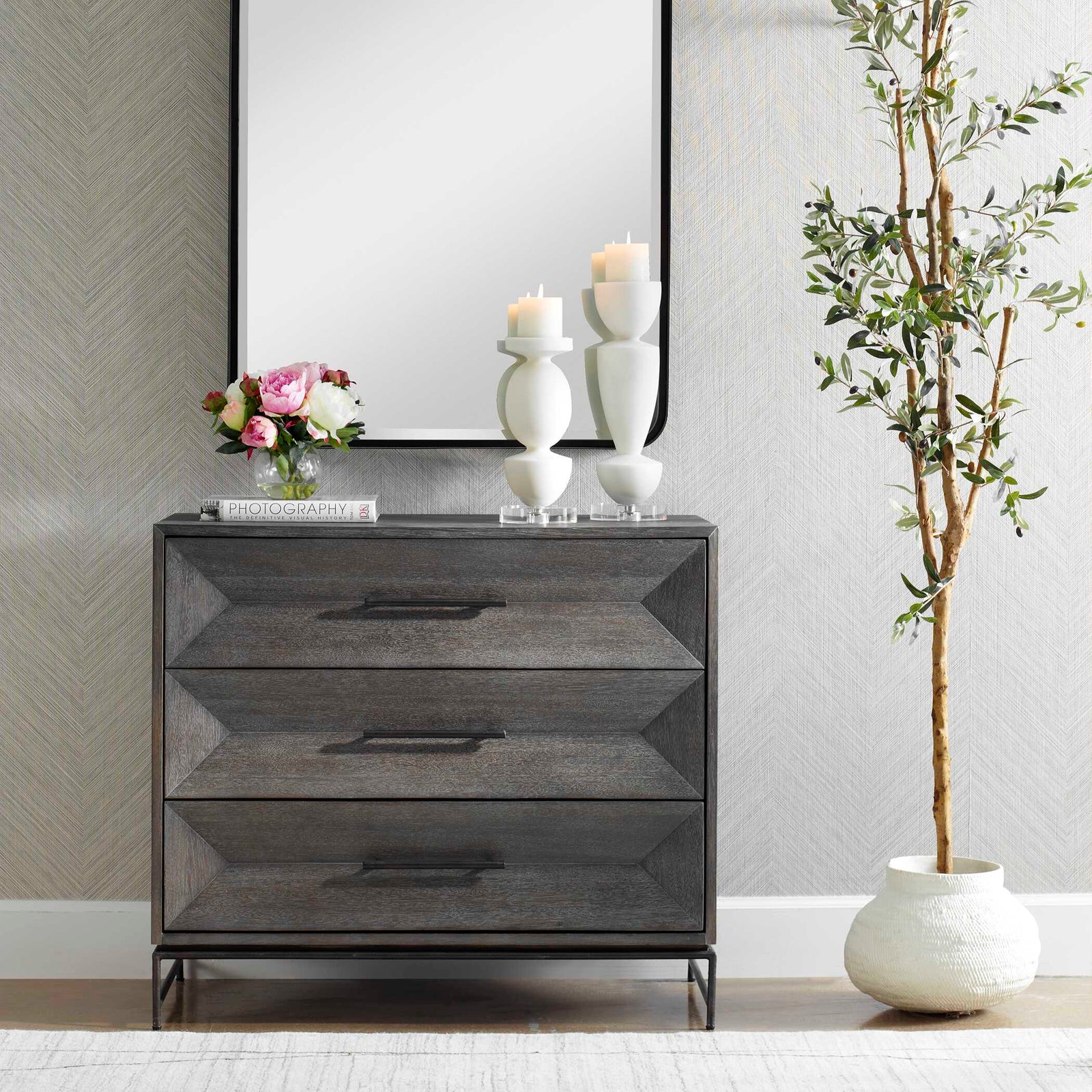 American Home Furniture Uttermost Knox Dark Walnut Accent Drawers