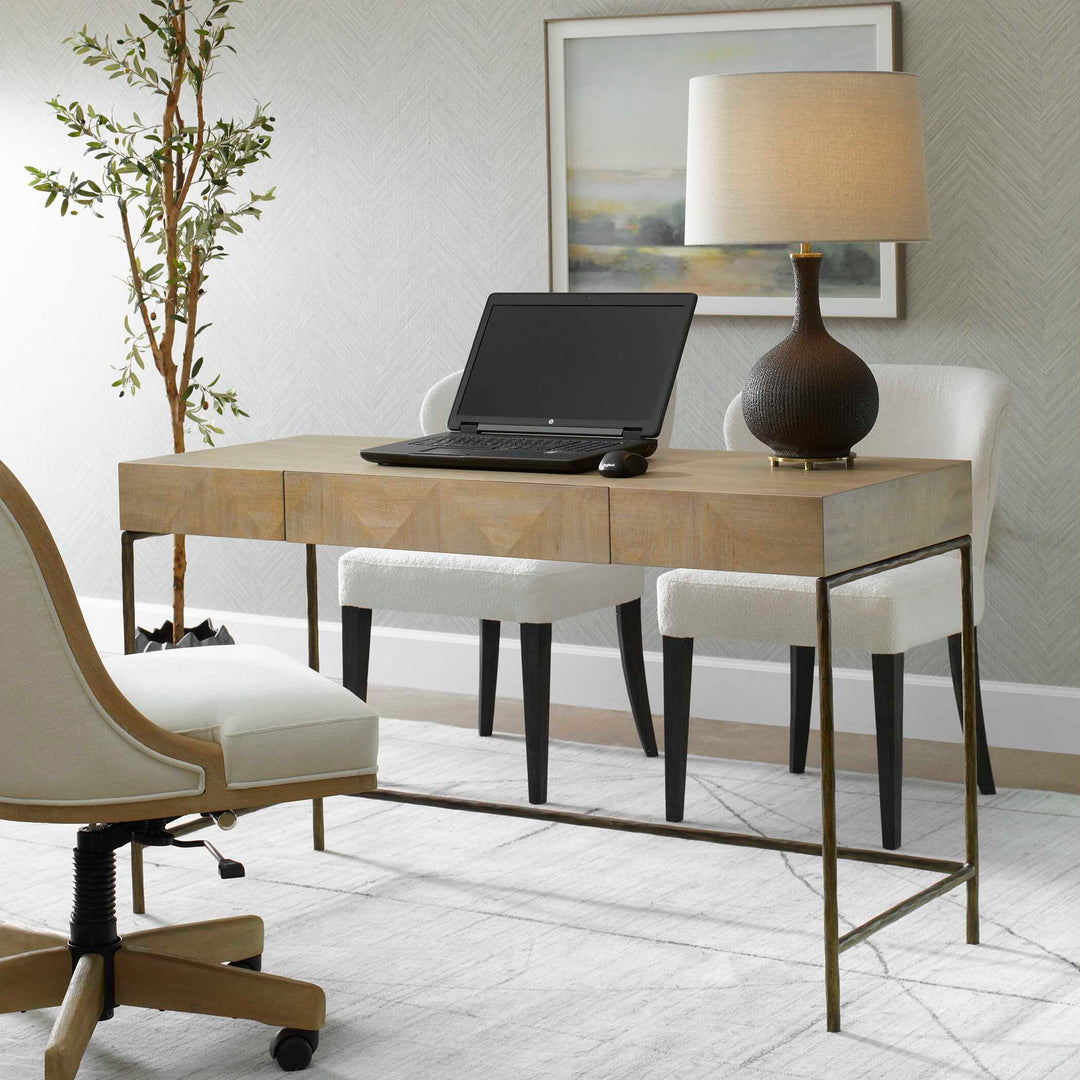American Home Furniture Uttermost Aristotle Natuiral Wood Modern Desk