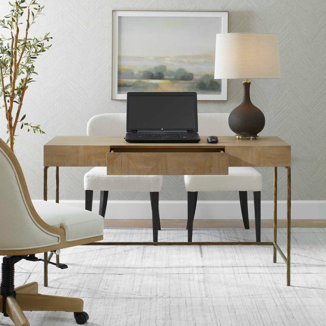 American Home Furniture Uttermost Aristotle Natuiral Wood Modern Desk