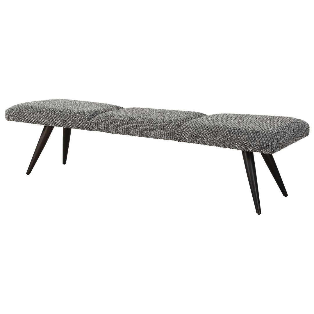 American Home Furniture Uttermost Bowtie Charcoal Fabric Bench