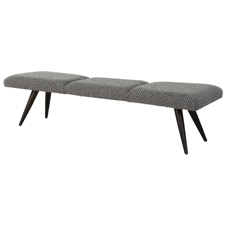 American Home Furniture Uttermost Bowtie Charcoal Fabric Bench