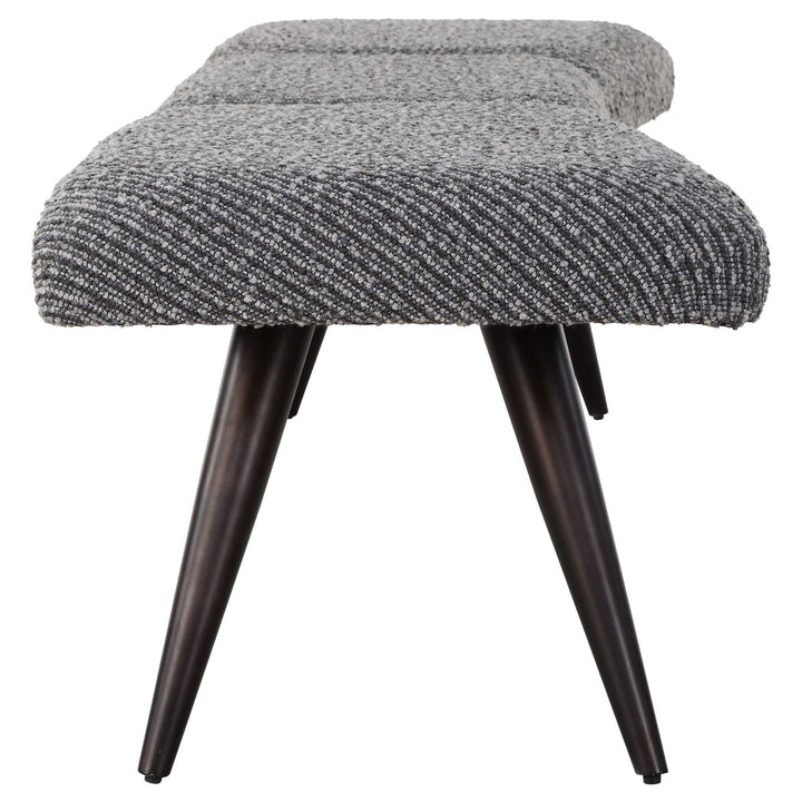 American Home Furniture Uttermost Bowtie Charcoal Fabric Bench