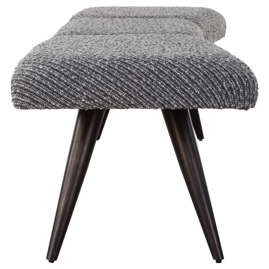 American Home Furniture | Uttermost - Bowtie Charcoal Fabric Bench