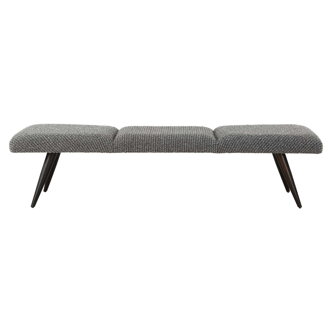 American Home Furniture Uttermost Bowtie Charcoal Fabric Bench