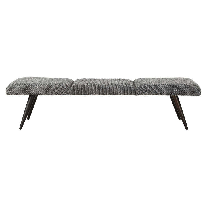 American Home Furniture Uttermost Bowtie Charcoal Fabric Bench