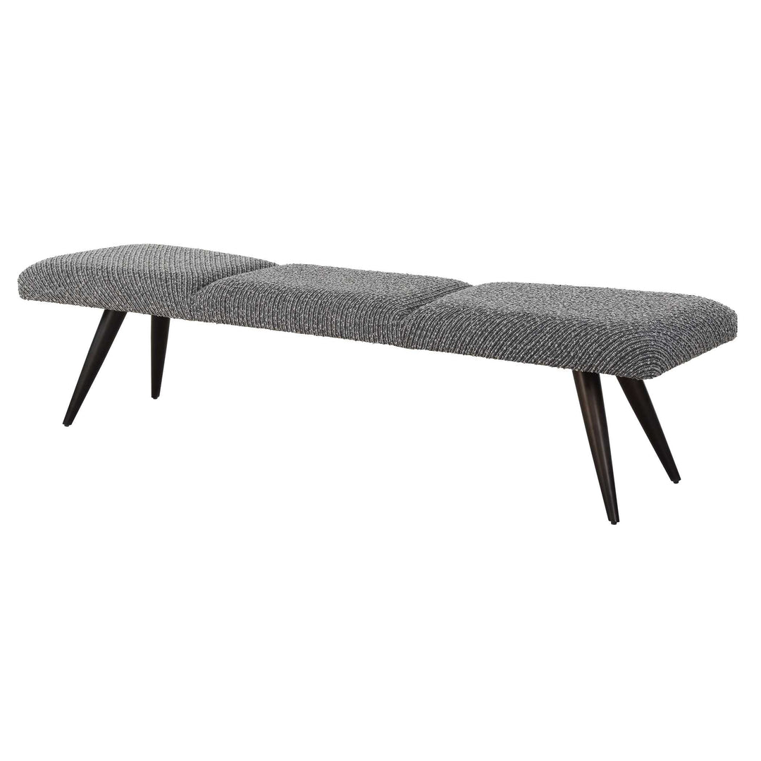 American Home Furniture Uttermost Bowtie Charcoal Fabric Bench