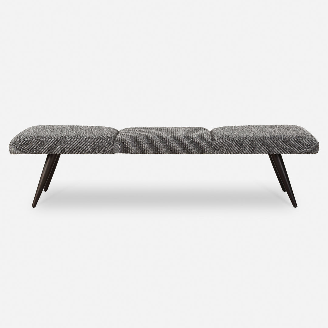 American Home Furniture | Uttermost - Bowtie Charcoal Fabric Bench